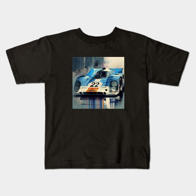 Retro Race Car Kids T-Shirt by DavidLoblaw